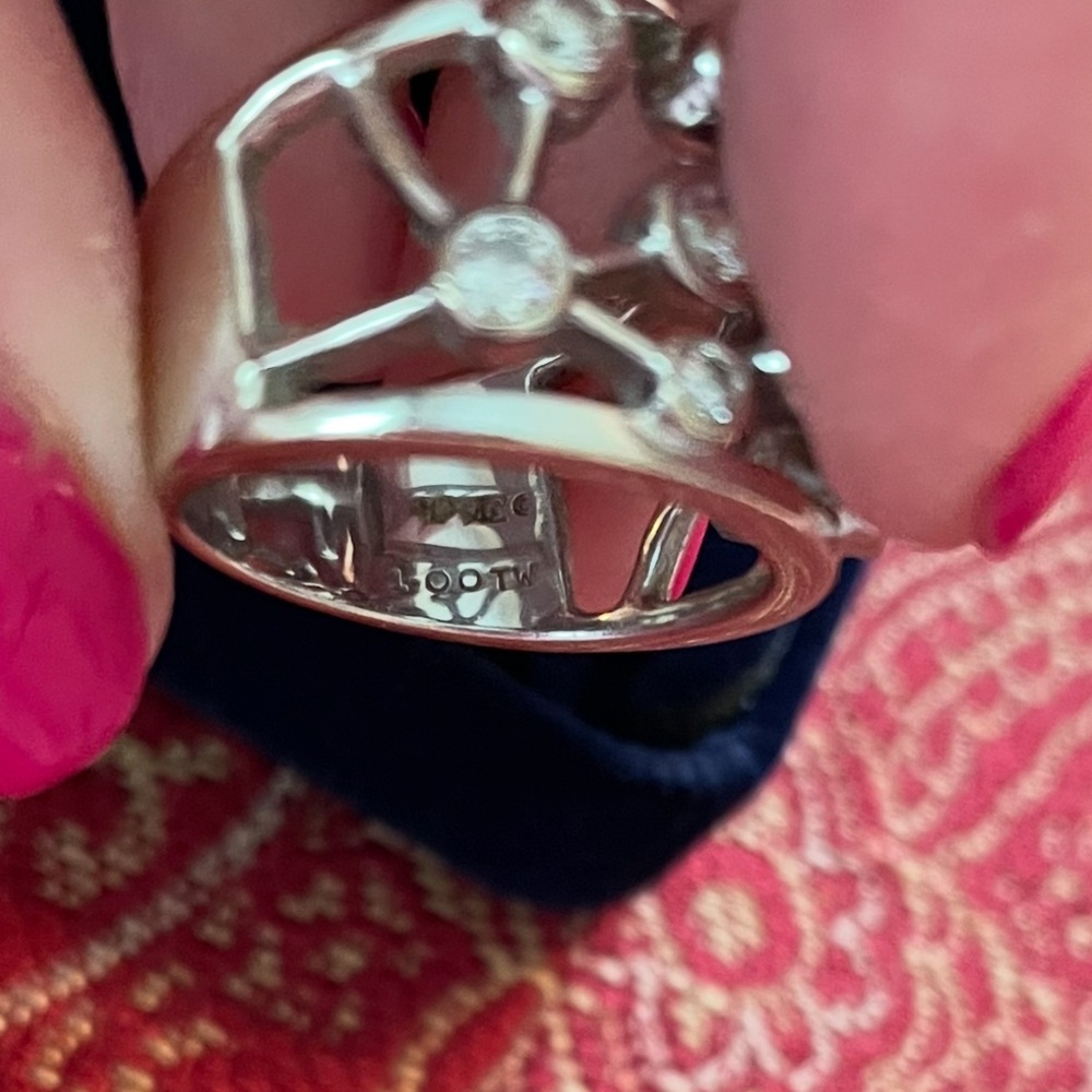 Diamond Ring White 14K Gold Size 7 - Picture 12 of 14